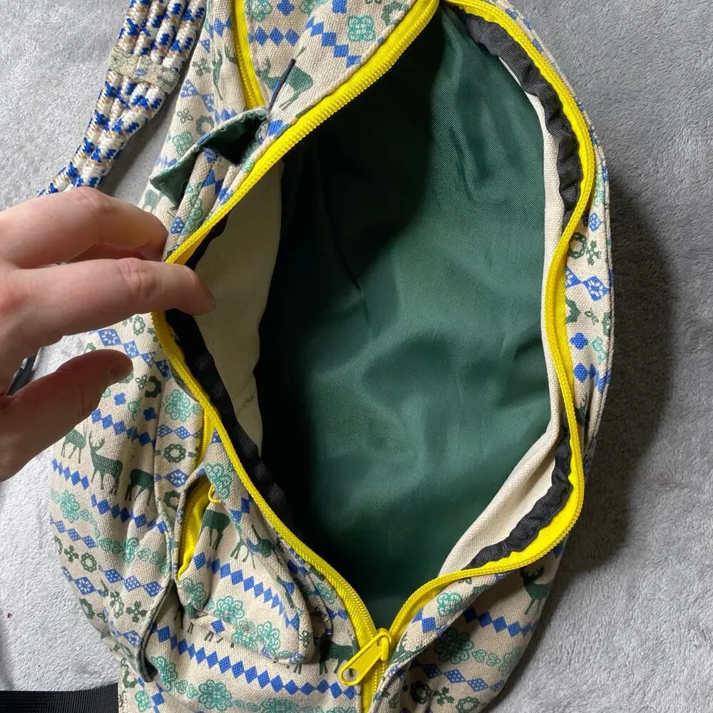 KAVU Original Rope Sling Bag Crossbody Swedish Scandinavian Deer Green/Begie